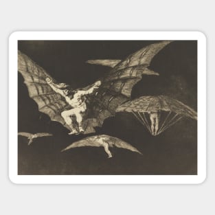 Manner of Flying, plate 13 in "Proverbs" by Francisco Goya Magnet